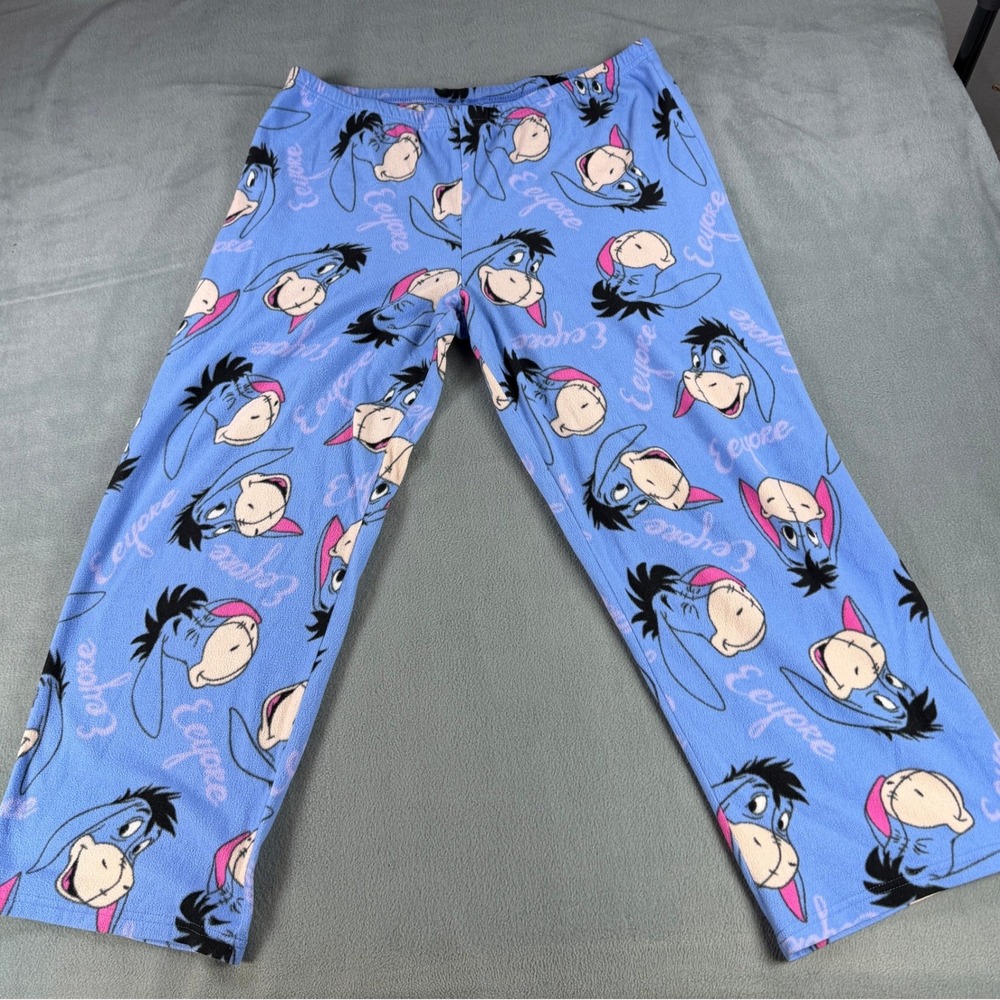 Disney Eeyore Fleece‎ Pajama Pants Blue Winnie the Pooh Sleepwear XL 16-18